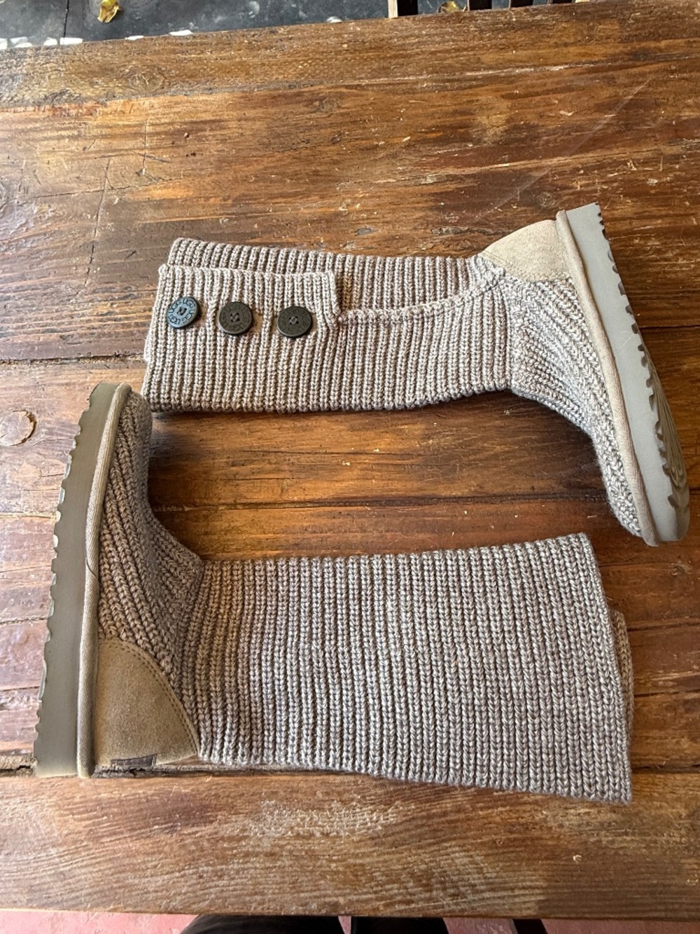 UGG CARDY KNIT BOOTS 1016555 WORN ONCE GREY SIZE 6